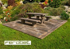 FEROBET Staré Dřevo Stůl 150 - 150*75*78cm - Natur reliéfní